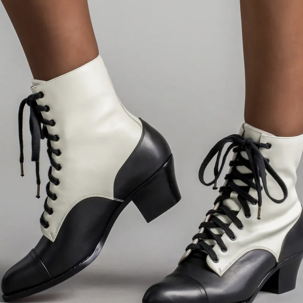 Black and White Ankle Boots